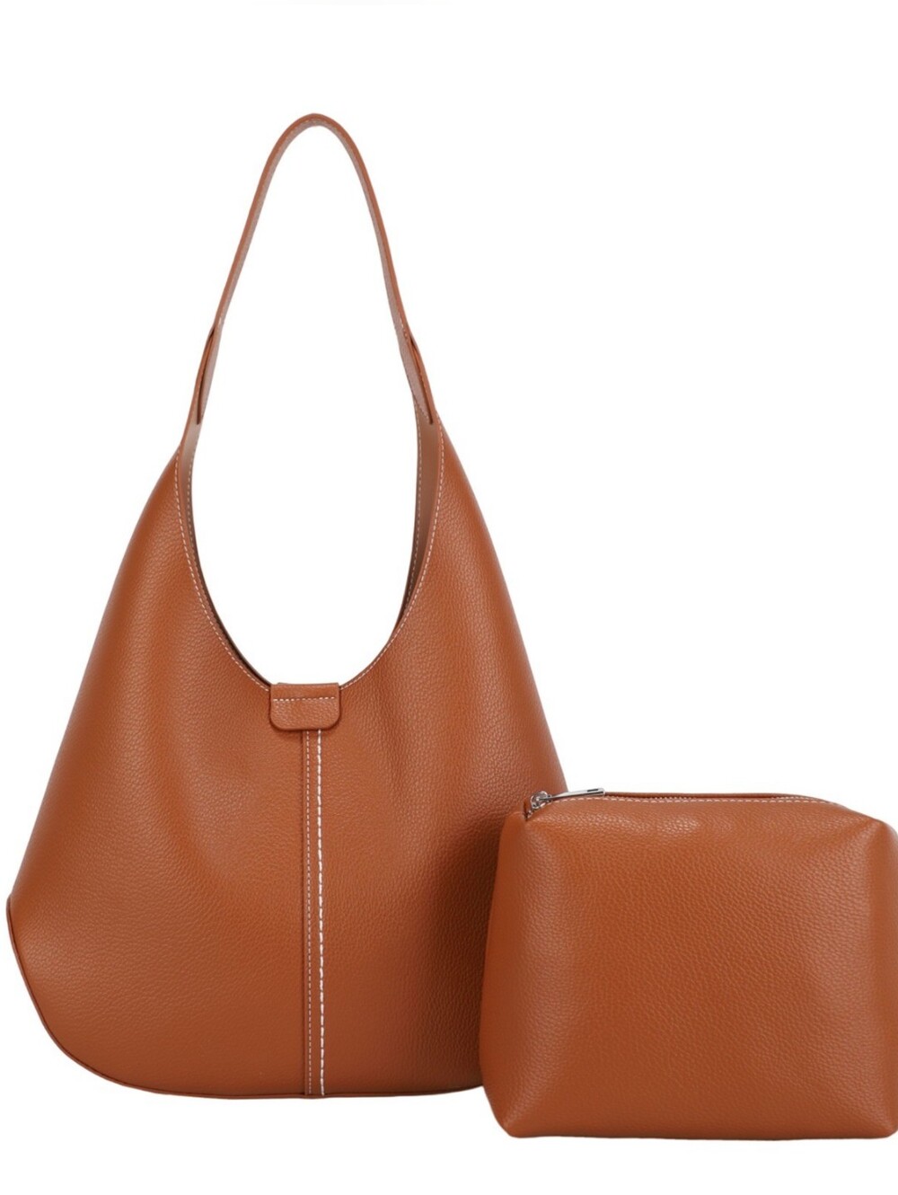 Classic Brown Hobo Shoulder Bag with Pouch